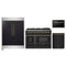 Forno 4-Piece Appliance Package - 48-Inch Dual Fuel Range, 60-Inch Convertible Refrigerator with Modern Trim, Dishwasher, and 24-Inch Microwave Drawer in Black with Antique Brass Handle