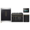 Forno 4-Piece Appliance Package - 48-Inch Dual Fuel Range, 60-Inch Convertible Refrigerator with Modern Trim, Dishwasher, and 24-Inch Microwave Oven in Black with Antique Brass Handle
