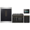 Forno 4-Piece Appliance Package - 48-Inch Dual Fuel Range, 60-Inch Convertible Refrigerator with Modern Trim, Dishwasher, and 24-Inch Microwave Oven in Black with Antique Brass Trim