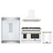 Forno 4-Piece Appliance Package - 48-Inch Dual Fuel Range, Wall Mount Range Hood, 60-Inch Built-In Convertible Refrigerator, and Dishwasher in White with Antique Brass Trim