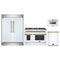 Forno 4-Piece Appliance Package - 48-Inch Dual Fuel Range, 60-Inch Refrigerator, Dishwasher, & 24-Inch Microwave Drawer in White with Antique Brass Trim