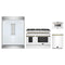 Forno 4-Piece Appliance Package - 48-Inch Dual Fuel Range, 60-Inch Refrigerator, Dishwasher, & 24-Inch Microwave Drawer in White with Antique Brass Trim