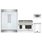 Forno 4-Piece Appliance Package - 48-Inch Dual Fuel Range, 60-Inch Refrigerator, Dishwasher, & 30-Inch Microwave Drawer in White with Antique Brass Trim