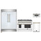 Forno 4-Piece Appliance Package - 48-Inch Dual Fuel Range, 60-Inch Refrigerator, Dishwasher, & 30-Inch Microwave Drawer in White with Antique Brass Handle