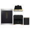 Forno 4-Piece Appliance Package - 36-Inch Gas Range, Wall Mount Range Hood, 60-Inch Convertible Refrigerator with Modern Trim, and Dishwasher in Black with Antique Brass Trim