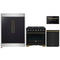 Forno 4-Piece Appliance Package - 36-Inch Gas Range, 60-Inch Convertible Refrigerator with Modern Trim, Dishwasher, and 24-Inch Microwave Drawer in Black with Antique Brass Handle