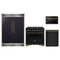 Forno 4-Piece Appliance Package - 36-Inch Gas Range, 60-Inch Convertible Refrigerator with Modern Grille Trim, Dishwasher, and 24-Inch Microwave Drawer in Black with Antique Brass Trim