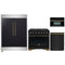 Forno 4-Piece Appliance Package - 36-Inch Gas Range, 60-Inch Convertible Refrigerator with Modern Trim, Dishwasher, and 30-Inch Microwave Oven in Black with Antique Brass Handle