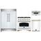 Forno 4-Piece Appliance Package - 36-Inch Gas Range, 60-Inch Refrigerator, Dishwasher, & 30-Inch Microwave Drawer in White with Antique Brass Handle