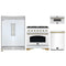 Forno 4-Piece Appliance Package - 36-Inch Antico Gas Range, 60-Inch Refrigerator, Dishwasher, & 30-Inch Microwave Drawer in White with Antique Brass Handle
