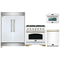 Forno 4-Piece Appliance Package - 36-Inch Gas Range, 60-Inch Refrigerator, Dishwasher, & 24-Inch Microwave Oven in White with Antique Brass Handle