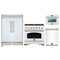 Forno 4-Piece Appliance Package - 36-Inch Antico Gas Range, 60-Inch Refrigerator, Dishwasher, & 24-Inch Microwave Oven in White with Antique Brass Handle