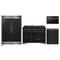 Forno 4-Piece Appliance Package - 48-Inch Gas Range, 60-Inch Convertible Refrigerator with Modern Grille Trim, Dishwasher, and 24-Inch Microwave Drawer in Black with Antique Brass Handle