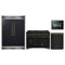Forno 4-Piece Appliance Package - 48-Inch Gas Range, 60-Inch Convertible Refrigerator with Modern Grille Trim, Dishwasher, and 24-Inch Microwave Oven in Black with Antique Brass Trim