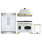 Forno 4-Piece Appliance Package - 48-Inch Gas Range, Wall Mount Range Hood, 60-Inch Refrigerator, Dishwasher in White with Antique Brass Trim