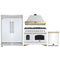 Forno 4-Piece Appliance Package - 48-Inch Antico Gas Range, Wall Mount Range Hood, 60-Inch Refrigerator, Dishwasher in White with Antique Brass Handle