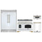 Forno 4-Piece Appliance Package - 48-Inch Antico Gas Range, 60-Inch Refrigerator, Dishwasher, & 30-Inch Microwave Drawer in White with Antique Brass Trim