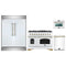 Forno 4-Piece Appliance Package - 48-Inch Gas Range, 60-Inch Refrigerator, Dishwasher, & 24-Inch Microwave Oven in White with Antique Brass Trim