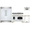 Forno 4-Piece Appliance Package - 48-Inch Gas Range, 60-Inch Refrigerator, Dishwasher, & 30-Inch Microwave Oven in White with Antique Brass Handle