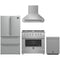 Forno 4-Piece Appliance Package - 36-Inch Gas Range, Wall Mount Range Hood, 36-Inch French Door Refrigerator, and Dishwasher in Stainless Steel