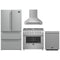 Forno 4-Piece Appliance Package - 36-Inch Gas Range, Wall Mount Range Hood, 36-Inch French Door Refrigerator, and Dishwasher in Stainless Steel