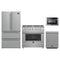 Forno 4-Piece Appliance Package - 36-Inch Gas Range, Refrigerator, 24-Inch Microwave Drawer, & 3-Rack Dishwasher in Stainless Steel