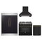 Forno 4-Piece Appliance Package - 36-Inch Gasl Fuel Range, Wall Mount Range Hood, 60-Inch Built-In Convertible Refrigerator, and Dishwasher in Black with Antique Brass Trim