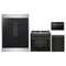 Forno 4-Piece Appliance Package - 36-Inch Gas Range, 60-Inch Convertible Refrigerator with Modern Trim, Dishwasher, and 24-Inch Microwave Drawer in Black with Antique Brass Trim