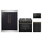 Forno 4-Piece Appliance Package - 36-Inch Gas Range, 60-Inch Convertible Refrigerator with Modern Trim, Dishwasher, and 24-Inch Microwave Drawer in Black with Antique Brass Trim