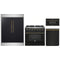 Forno 4-Piece Appliance Package - 36-Inch Gas Range, 60-Inch Convertible Refrigerator with Modern Trim, Dishwasher, and 30-Inch Microwave Drawer in Black with Antique Brass Trim
