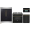 Forno 4-Piece Appliance Package - 36-Inch Gas Range, 60-Inch Convertible Refrigerator with Modern Trim, Dishwasher, and 30-Inch Microwave Oven in Black with Antique Brass Handle