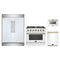 Forno 4-Piece Appliance Package - 36-Inch Gas Range, 60-Inch Refrigerator, Dishwasher, & 24-Inch Microwave Drawer in White with Antique Brass Trim