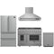 Forno 4-Piece Appliance Package - 48-Inch Gas Range, Wall Mount Range Hood, 36-Inch French Door Refrigerator, and Dishwasher in Stainless Steel