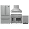 Forno 4-Piece Appliance Package - 48-Inch Gas Range, Wall Mount Range Hood, 36-Inch French Door Refrigerator, and Dishwasher in Stainless Steel