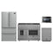 Forno 4-Piece Appliance Package - 48-Inch Gas Range, Refrigerator, 24-Inch Microwave Drawer, & 3-Rack Dishwasher in Stainless Steel