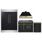 Forno 4-Piece Appliance Package - 48-Inch Gas Range, 60-Inch Convertible Refrigerator with Modern Trim, Dishwasher, in Black with Antique Brass Trim