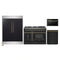 Forno 4-Piece Appliance Package - 48-Inch Gas Range, 60-Inch Convertible Refrigerator with Modern Trim, Dishwasher, and 24-Inch Microwave Drawer in Black with Antique Brass Handle