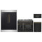 Forno 4-Piece Appliance Package - 48-Inch Gas Range, 60-Inch Convertible Refrigerator with Modern Trim, Dishwasher, and 30-Inch Microwave Drawer in Black with Antique Brass Trim