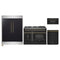 Forno 4-Piece Appliance Package - 48-Inch Gas Range, 60-Inch Convertible Refrigerator with Modern Trim, Dishwasher, and 30-Inch Microwave Drawer in Black with Antique Brass Handle
