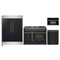 Forno 4-Piece Appliance Package - 48-Inch Gas Range, 60-Inch Convertible Refrigerator with Modern Trim, Dishwasher, and 30-Inch Microwave Oven in Black with Antique Brass Handle