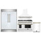 Forno 4-Piece Appliance Package - 48-Inch Gas Range, Wall Mount Range Hood, 60-Inch Built-In Convertible Refrigerator, and Dishwasher in White with Antique Brass Handle