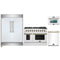 Forno 4-Piece Appliance Package - 48-Inch Gas Range, 60-Inch Refrigerator, Dishwasher, & 24-Inch Microwave Oven in White with Antique Brass Handle
