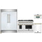 Forno 4-Piece Appliance Package - 48-Inch Gas Range, 60-Inch Refrigerator, Dishwasher, & 30-Inch Microwave Oven in White with Antique Brass Handle