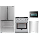 Forno 4-Piece Appliance Package - 30-Inch Gas Range with Air Fryer, Refrigerator, 24-Inch Microwave Oven, & 3-Rack Dishwasher in Stainless Steel