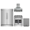 Forno 4-Piece Appliance Package - 30-Inch Galiano French Door Dual Fuel Range, Wall Mount Range Hood, 60-Inch Refrigerator, and Dishwasher in Stainless Steel