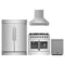 Forno 4-Piece Appliance Package - 36-Inch Galiano French Door Dual Fuel Range, Wall Mount Range Hood, 60-Inch Refrigerator, and Dishwasher in Stainless Steel
