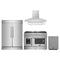 Forno 4-Piece Appliance Package - 48-Inch Galiano French Door Dual Fuel Range, Wall Mount Range Hood, 60-Inch Refrigerator, and Dishwasher in Stainless Steel