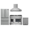 Forno 4-Piece Appliance Package - 48-Inch Galiano French Door Dual Fuel Range, Wall Mount Range Hood, 36-Inch Refrigerator, and Dishwasher in Stainless Steel