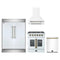 Forno 4-Piece Appliance Package - 30-Inch Galiano French Door Gas Range, Wall Mount Range Hood, 60-Inch Refrigerator, and Dishwasher in White with Antique Brass Trim
