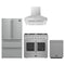 Forno 4-Piece Appliance Package - 36-Inch Galiano French Door Gas Range, Wall Mount Range Hood, 36-Inch Refrigerator, and Dishwasher in Stainless Steel